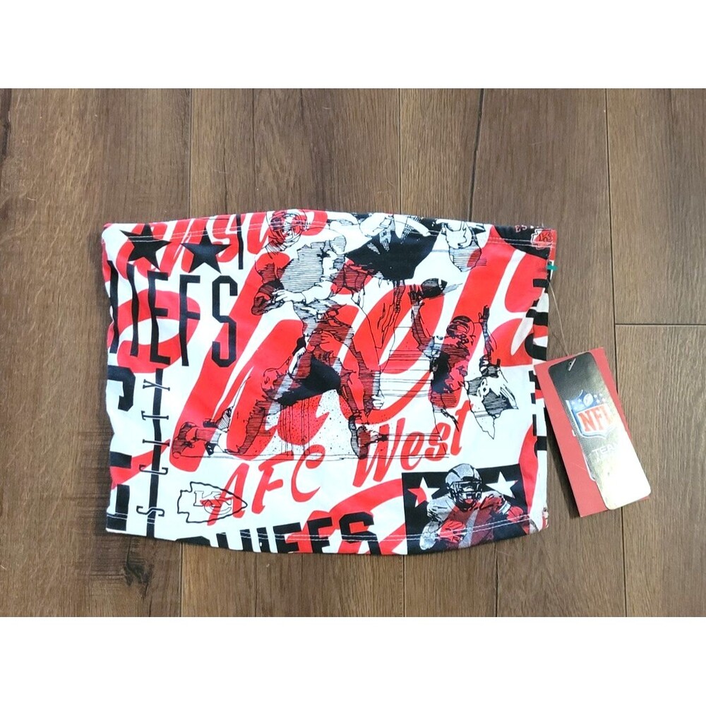 NWT Ultra Game NFL Kansas City Chiefs Womens M Tube Top Football KC Tailgate